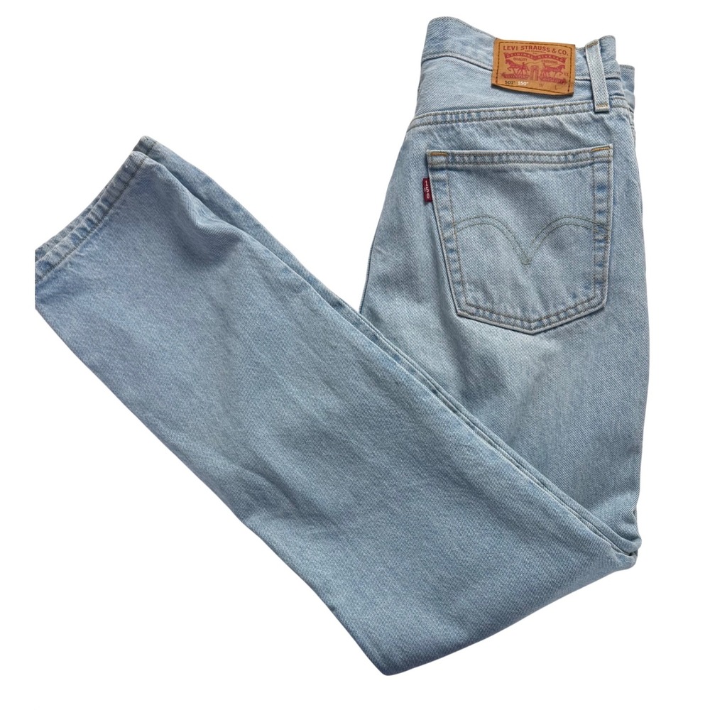 Levis 501 150th Anniversary Jeans Light Wash Floral Distressed Women 27x30